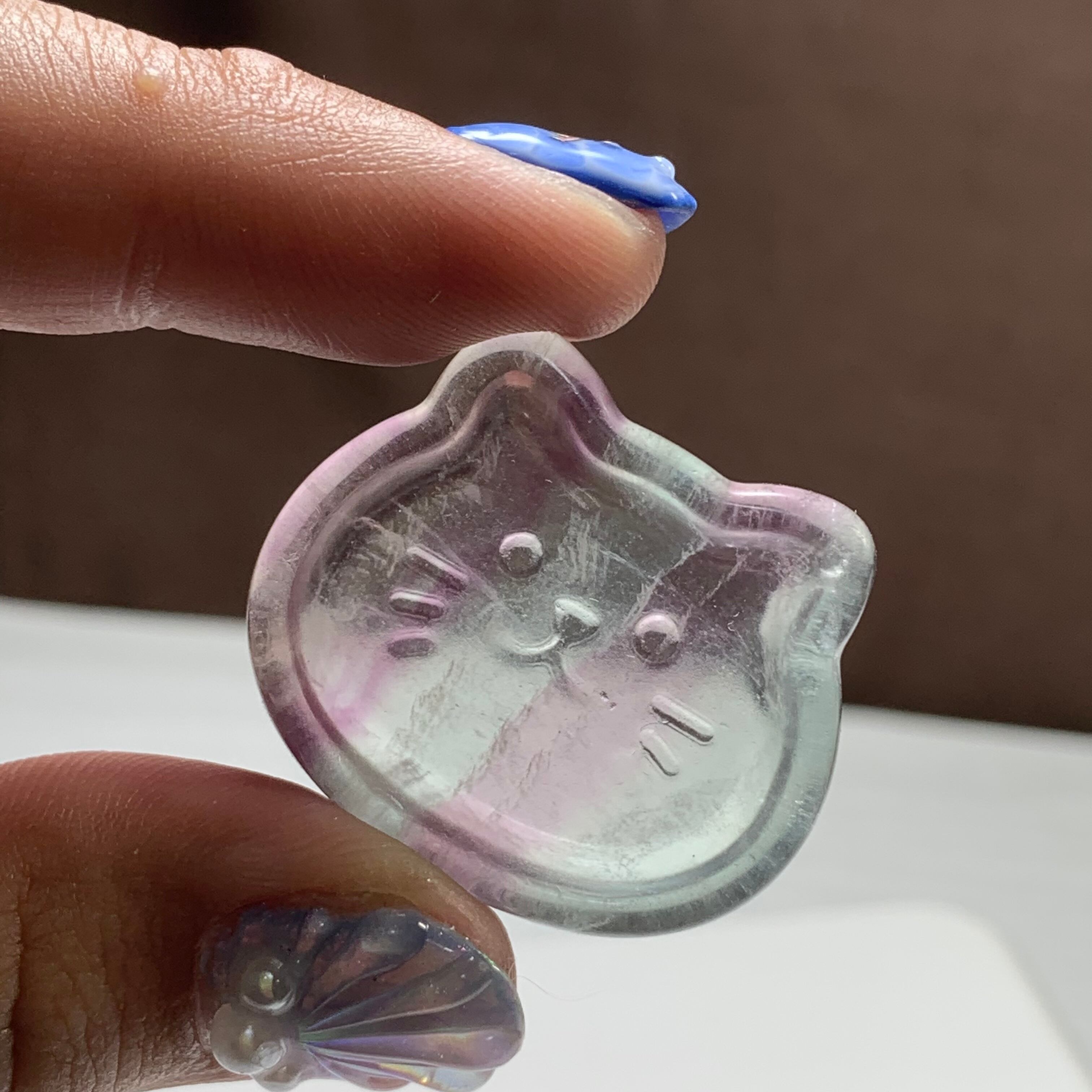 ご確認用ページ☆4.可愛い☆フローライトねこ皿 訳)3.可愛い猫顔☆フローライト猫皿 | Naturaltreasure