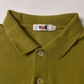 VAN JAC ヴァンヂャケット 半袖ポロシャツ L/ライムグリーン 系/鹿の子