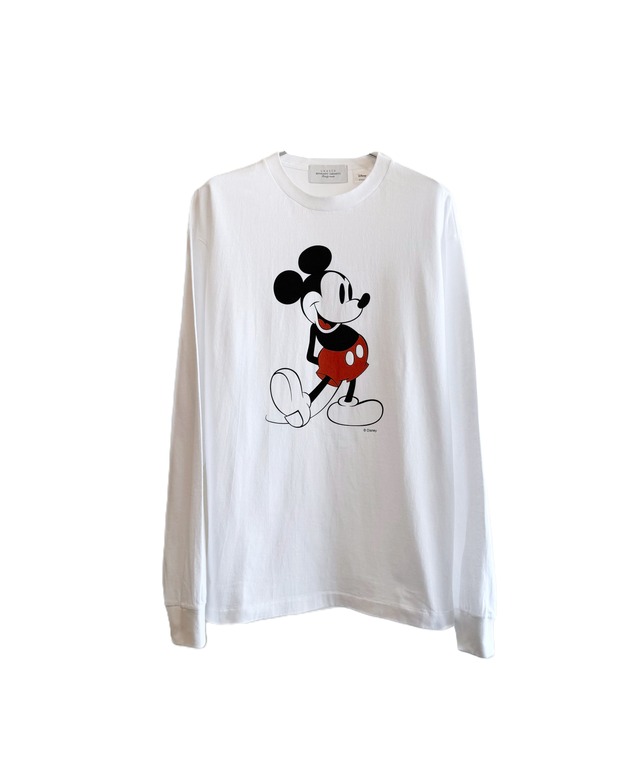 UNUSED / US2458 MICKEY PRINT LONG SLEEVE TEE (WHITE)