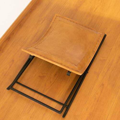 ◆昭和レトロ 収納付きスツール 小型椅子 木材 革張り ペイズリー柄 ゴールド