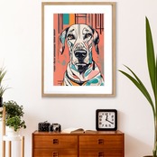 Brother｜犬の兄弟をカラフルに描いた抽象アートポスター｜ポップで明るいインテリアに映える1枚｜ A3ポスター