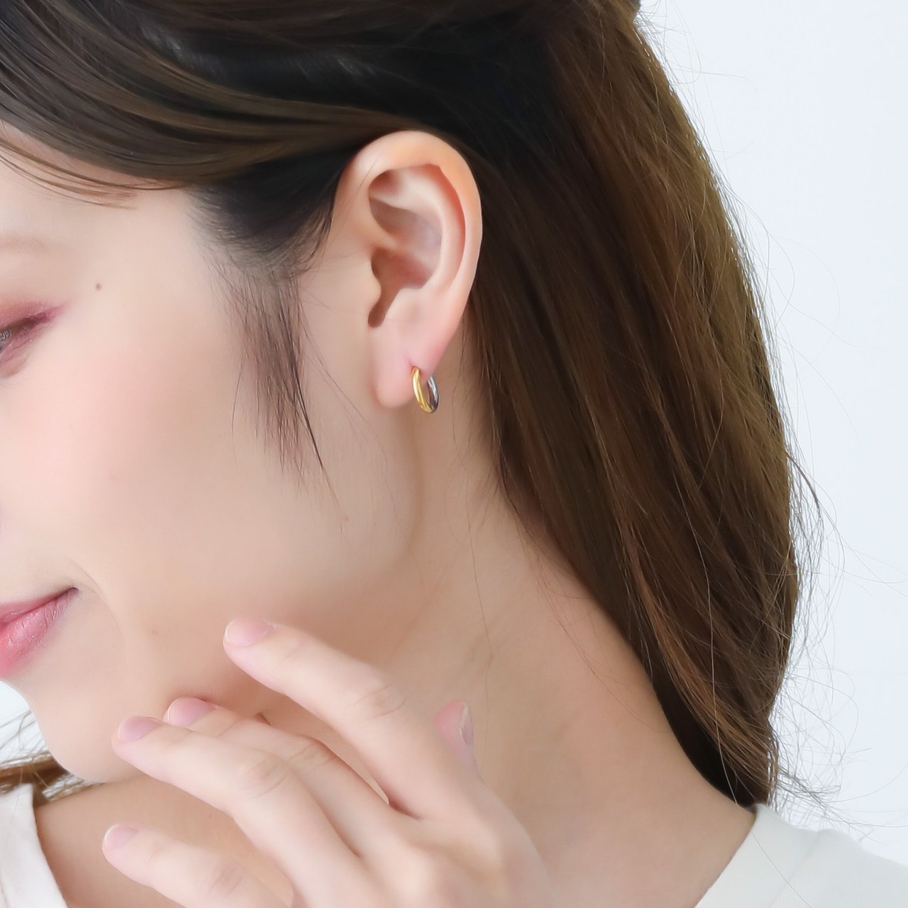 368P　mixカラーワンタッチフープピアス