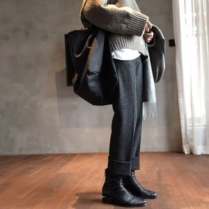 herringbone tapered pants　21025