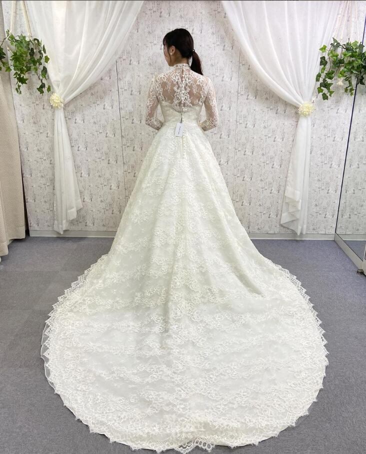 ボレロ キラキラ光る刺繍 シースルー袖 背中見せ 花嫁/ウェディング  