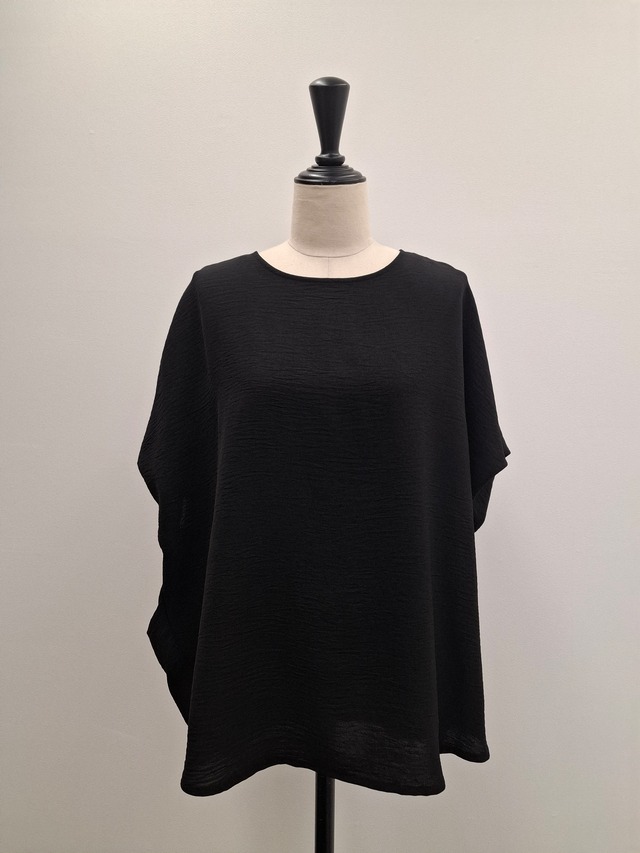 【SAMPLE SALE】UV・吸水速乾★コクーンシルエット涼やかプルオーバー(ブラック)　
