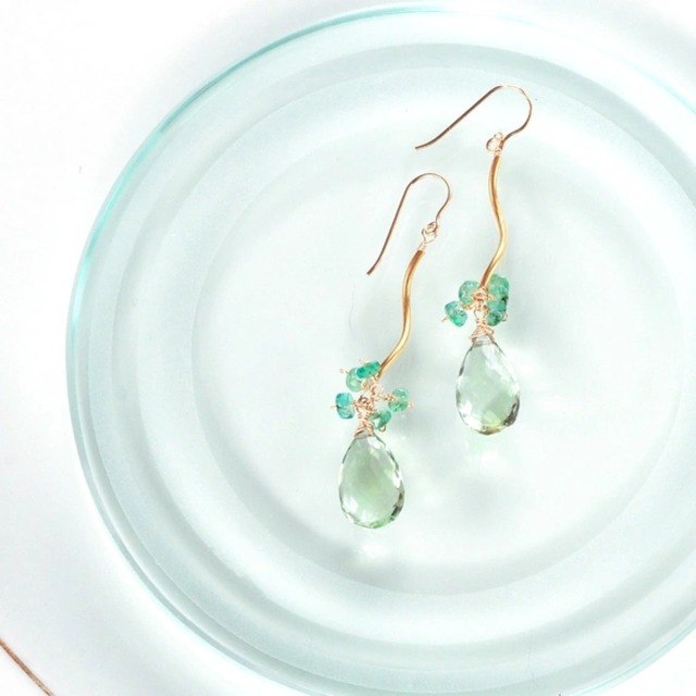 14kgf アメジストxグリーンアメジストのチャーム◝✩ 14kgf 14kgf アメジストxグリーンアメジストのチャーム◝✩ 14kgf