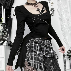 Asymmetrical belt design tops r0043