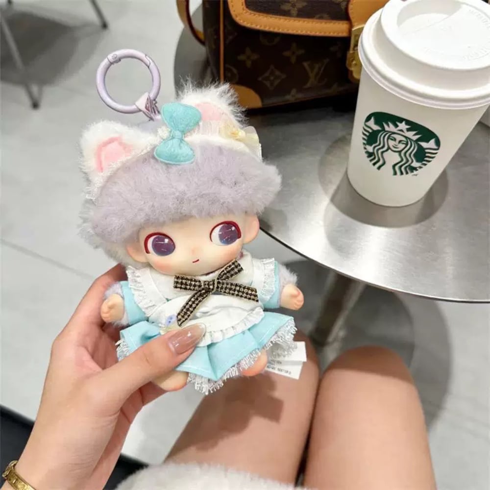 推し活アイテム 撮影用アイテム 10cmぬい服 ねこ耳&しっぽ付き メイド