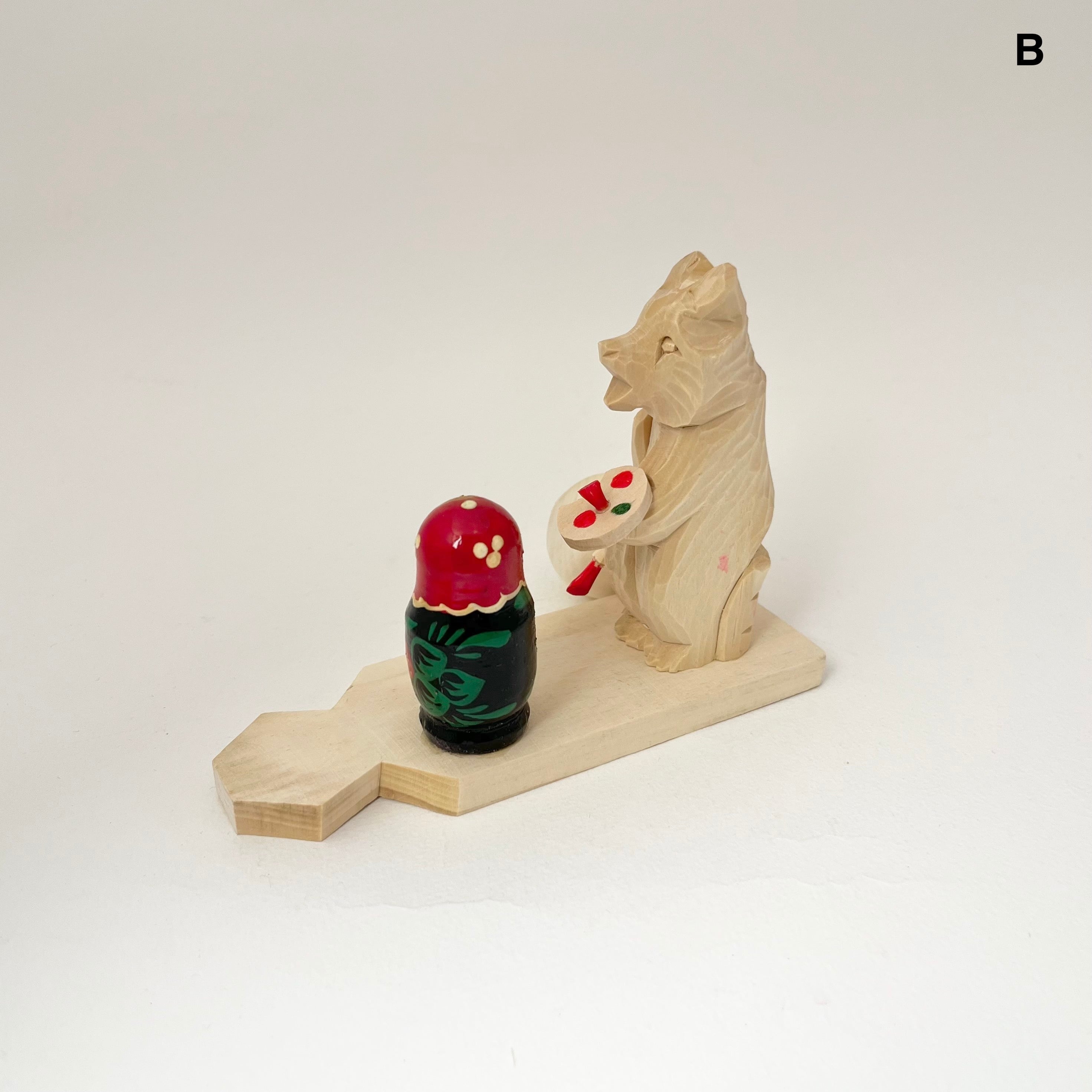 ボゴロツコエ木地玩具「クマのマトリョーシカ職人」いちご柄
