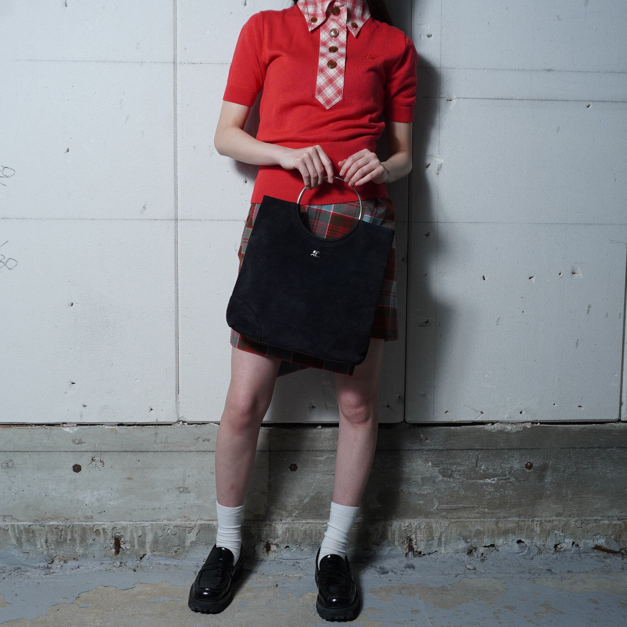 Courreges/クレージュ スエードバッグ ハンドバッグ クレージュ 