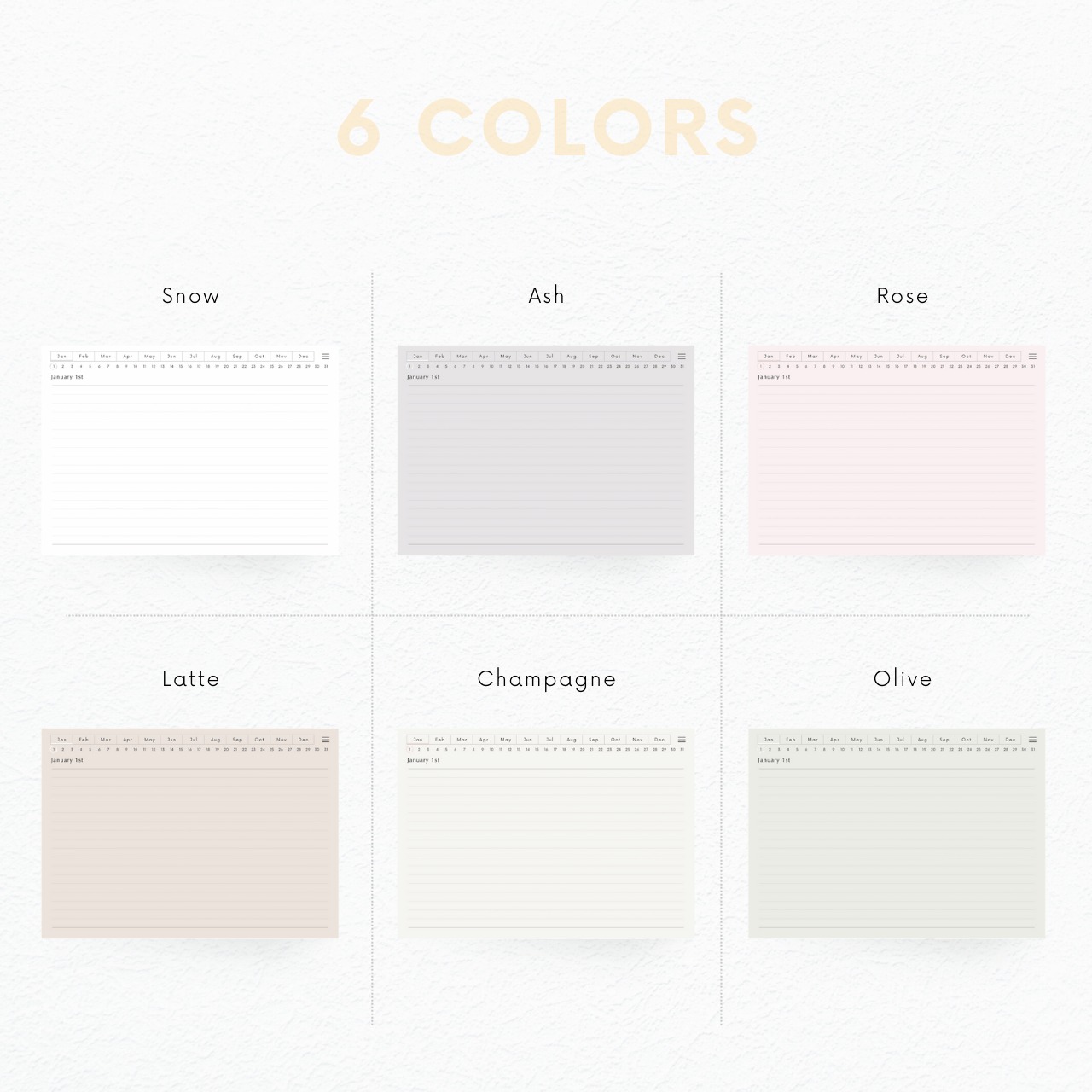 罫線ノート┊︎6色セット┊︎シンプルノート┊︎デジタルジャーナル┊︎リンク付き