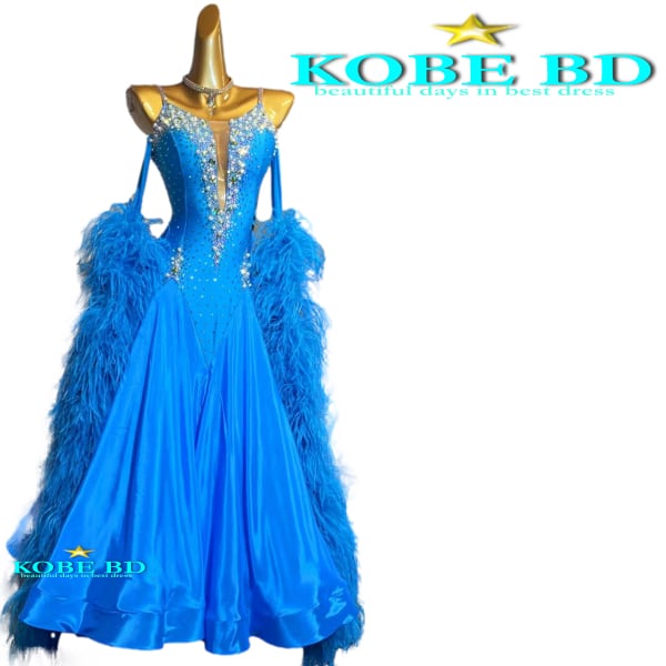 【社交ダンスドレス】⭐️【商品番号AIー 240901】スタンダードドレス (Blue/ 青系)
