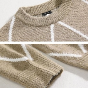 格子柄ソフトシャギーニット　MT0080351