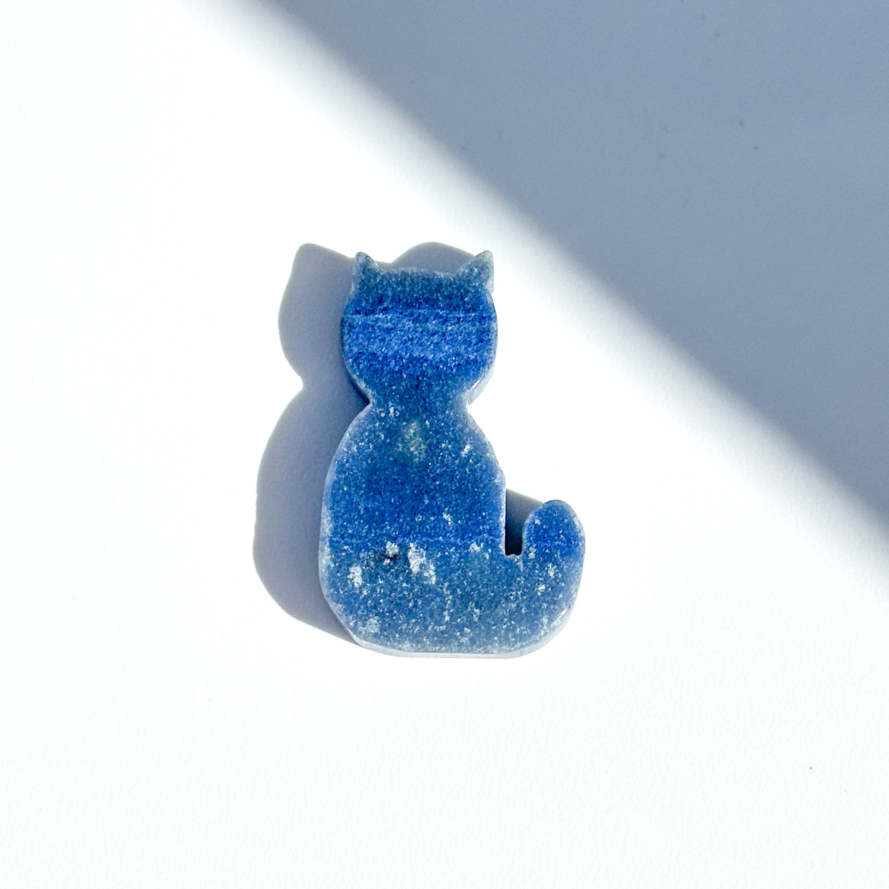 no.0486 ブルーアベンチュリンとcat face ブルーアベンチュリン 猫ちゃん01◇ Blue Aventurine Cat ◇天然石