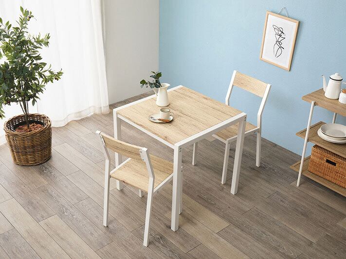 70×70cmテーブルセット ナチュラル×ホワイト | カフェテーブル&チェア