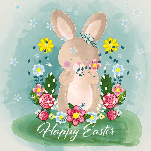 【Paper+Design】バラ売り2枚 ランチサイズ ペーパーナプキン Happy Easter bunny グリーン