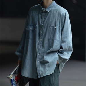 ライトブルーオールドウォッシュデニムシャツ　982