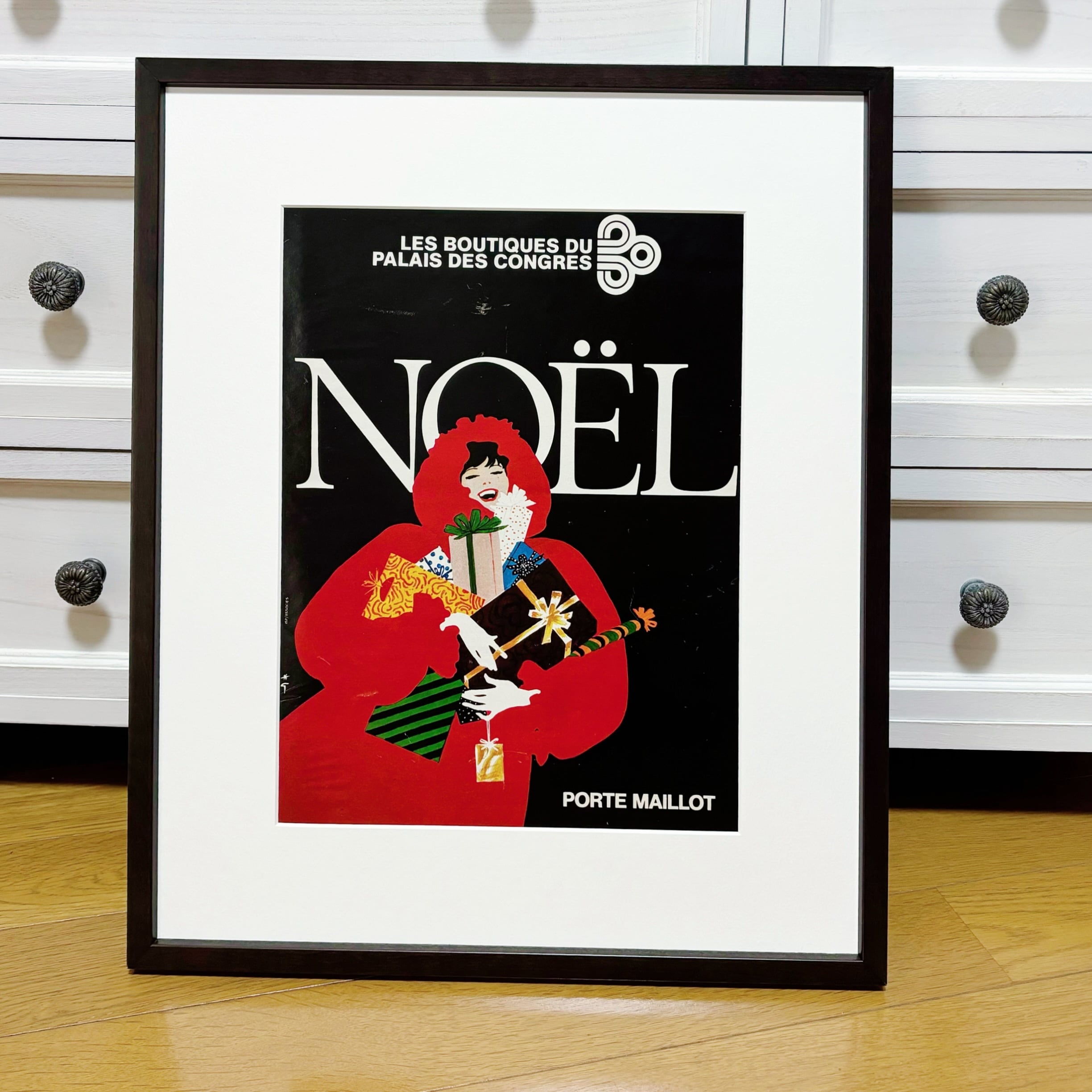 1977 広告＞Rene Gruau Noel クリスマス ポスター ヴィンテージ アート