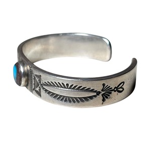 Navajo Edison Sandy Smith  silver bisbee turquoise bangle