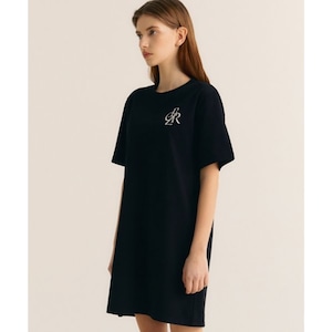 [CITY BREEZE] LOGO EMBROIDERY SHORT SLEEVE MINI ONE PIECE_BLACK 正規品 韓国ブランド 韓国代行 韓国通販 韓国ファッション ワンピース