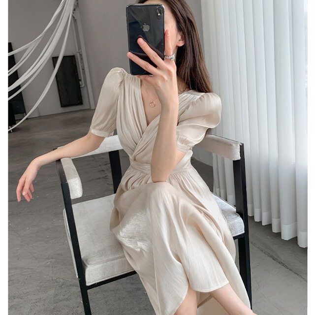 ワンピース レディース ロングワンピ 上品 きちんと感 カシュクール  