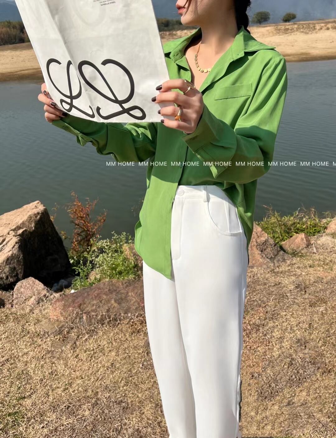 オープンカラーブラウス　AJ42441-906