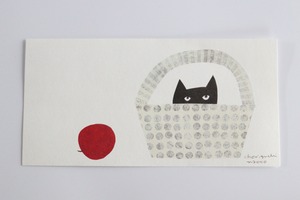 堀口尚子　「ねこと林檎」ポストカード大判
