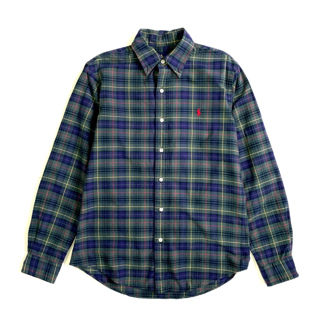 Ralph Lauren ラルフローレン 長袖 コットン チェックシャツ メンズs 古着 レディース グリーン パープル 緑 紫 長袖シャツ Cs29 50 Cave 古着屋 公式 古着通販サイト