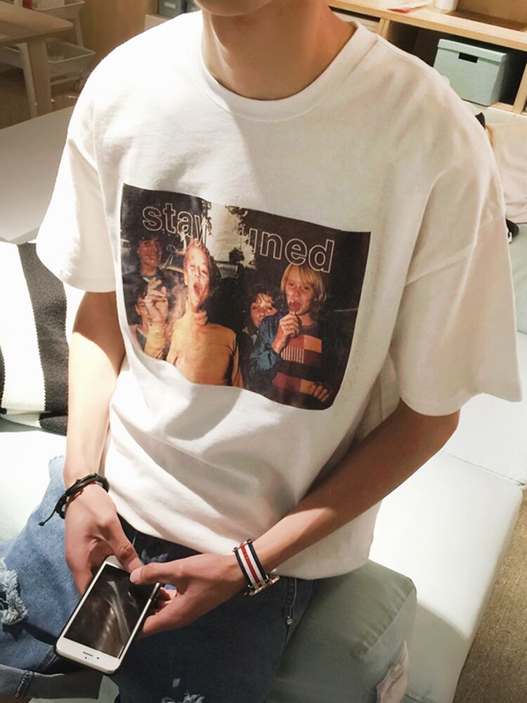 全2色 Tシャツ カットソー プリント カジュアル シンプル