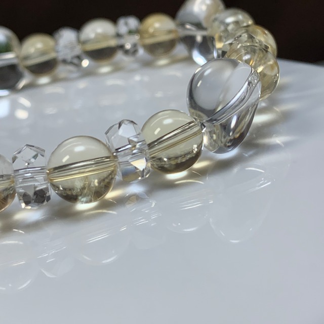 2.ハート水晶×シトリン・デザインブレスレット