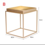 サイドテーブル スクエア型 メタル トレイ モダン アイアン ティーテーブル リビングソファ 机 リビング バスルーム ミニマリスト 一人暮らし シンプル おしゃれ スタイリッシュ 韓国