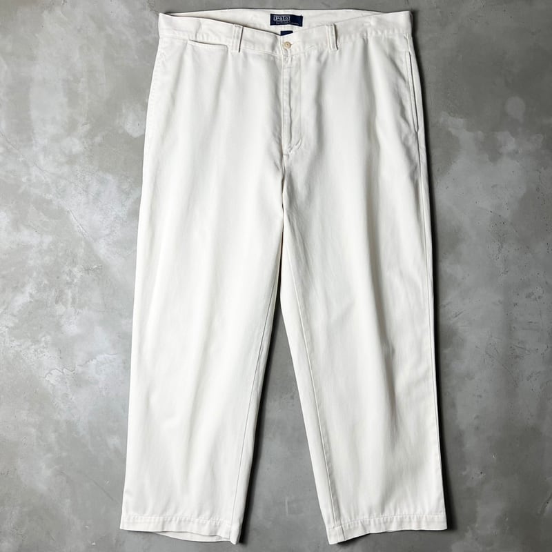 90s POLO RALPH LAUREN ノータック コットン チノ パンツ 38 / 90年代