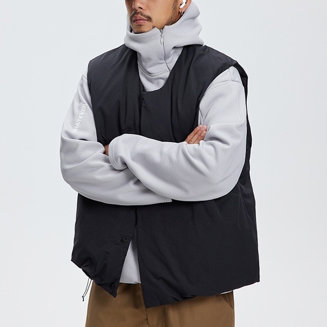 ノーカラー シンプルダウンベスト a-0744