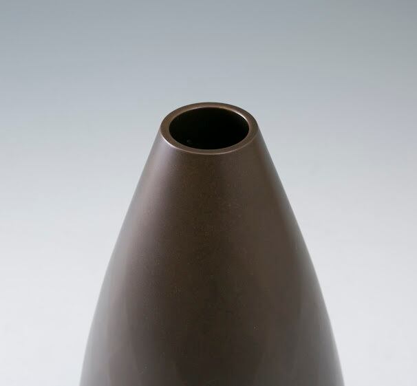 鋳銅 銅製 菱文 花瓶 花器 八島望舟 砲形 高岡銅器 金工 富山の作家 