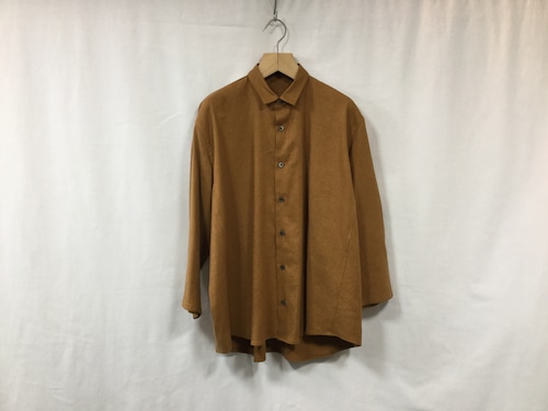 semoh”3/4 sleeve wide shirt silk/linen ocher”