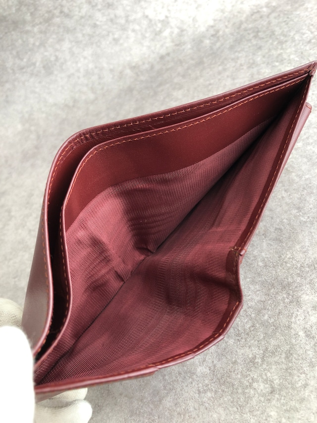Cartier カルティエ マストライン 財布 ボルドー レザー 2つ折り vintage ヴィンテージ オールド fs2inb