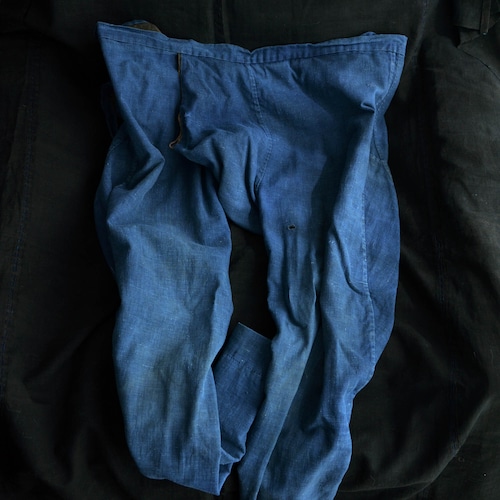 股引き パンツ 藍染 無地 ジャパンヴィンテージ 大正 昭和 野良着 作業服 | Momohiki Noragi Indigo Pants Workwear Cotton Japan Vintage