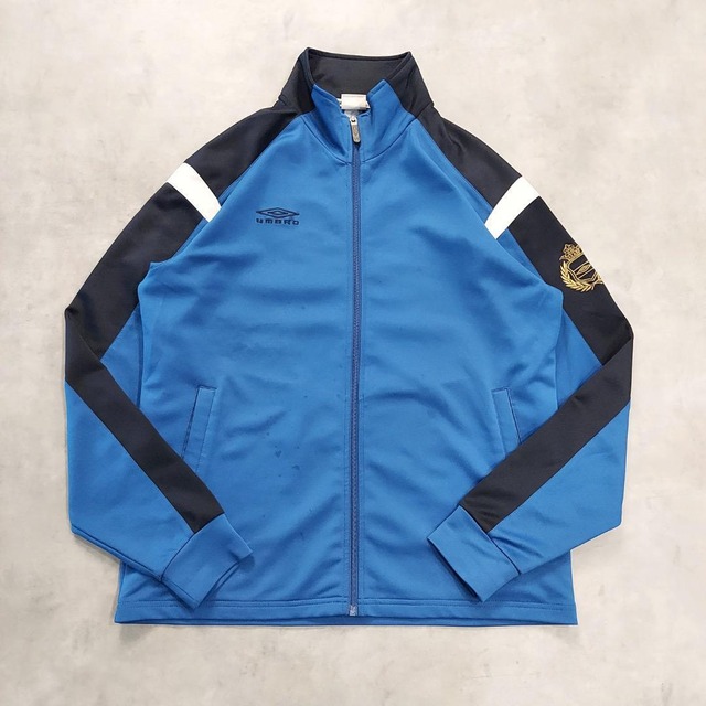 UMBRO アンブロ トラックジャケット 古着 ロゴ 刺繍 L 青 16507