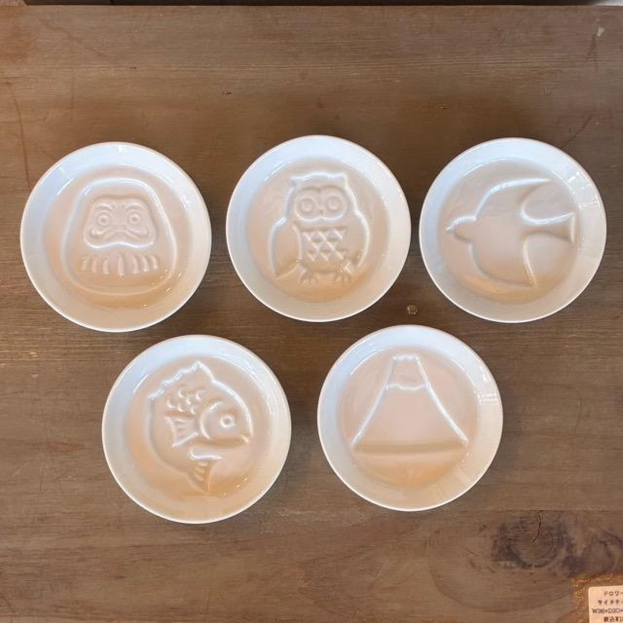 Mino ware soy sauce dish 5type　美濃焼　醤油小皿　全5種　トリ　フクロウ　ダルマ　フジ　タイ　電子レンジ可　食洗機可　TAMAKI　小皿　豆皿　しょうゆ