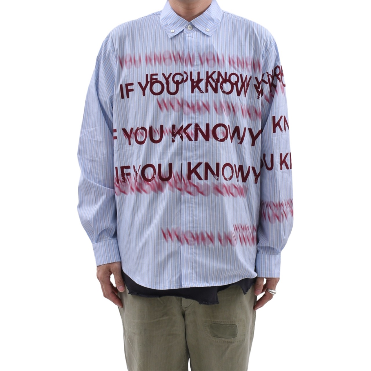 【Birth Of Royal Child】IF YOU KNOW Velour Letter Shirt - 1