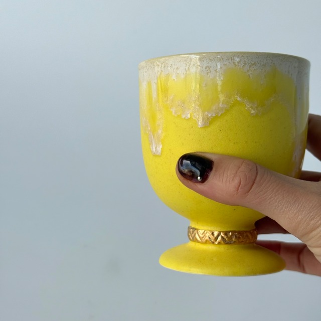 NAOKO HATA CERAMICS Melt series gold cup - Lemon yellow