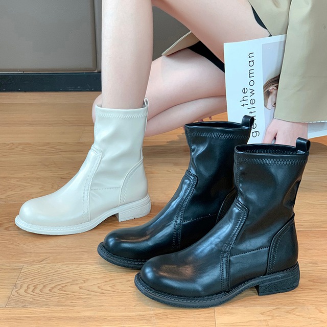 ブーツサマー薄手スタイルレザーシングルスプリングオータム 靴 シューズ 春物 夏物 秋物 部族の婦人靴53193727221