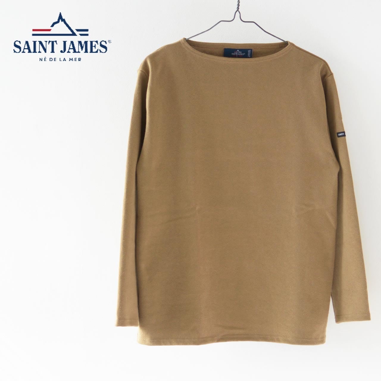 SAINT JAMES [セントジェームス 正規販売店] OUESSANT SOLID ROCHE [sol-roc] ウエッソン 無地  ベージュブラウン [2023SS] | refalt online store