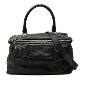 ジバンシー パンドラ シワ加工 ハンドバッグ ショルダーバッグ 2WAY ブラック レザー レディース Givenchy 【中古】