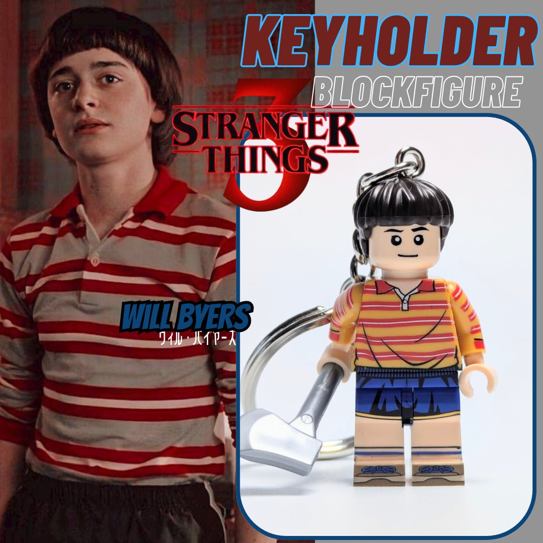 ★ブロックフィギュアキーホルダー★【 Stranger Things / ストレンジャーシングス 】 ウィリアム・バイヤーズ / ウィル / 賢者ウィル（Will the Wise） 〚アメリカン雑貨 アメトイ〛