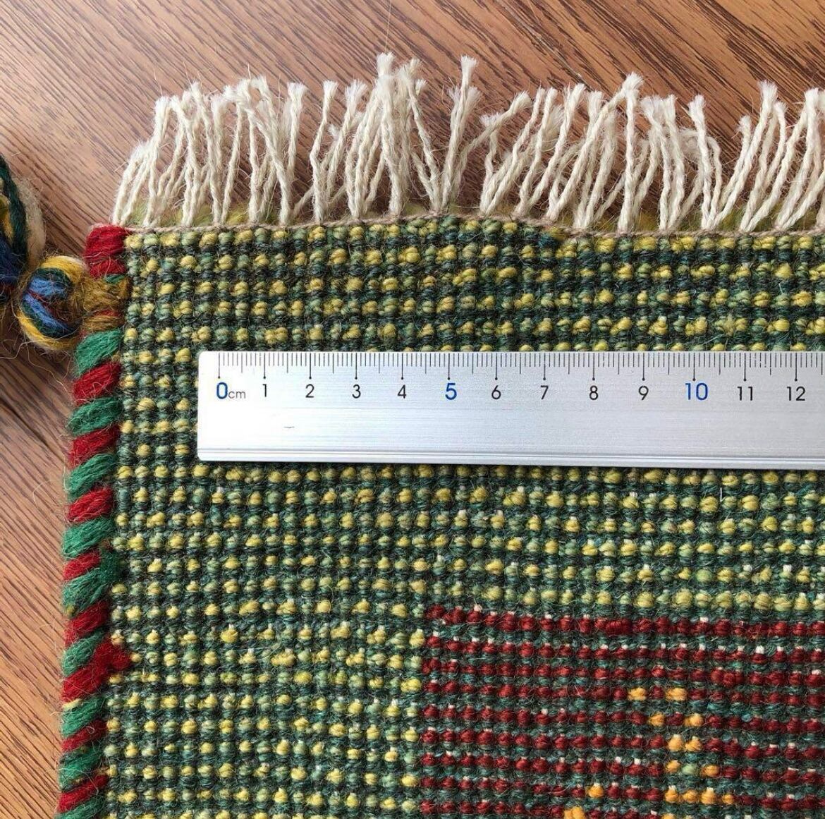 ギャッベ ペルシャ絨毯 57x46cm ギャベ 玄関マット 手織り ラグ 絨毯 ☆ペルシャ絨毯 手織りリーズバフトギャッベ 玄関マットMサイズ