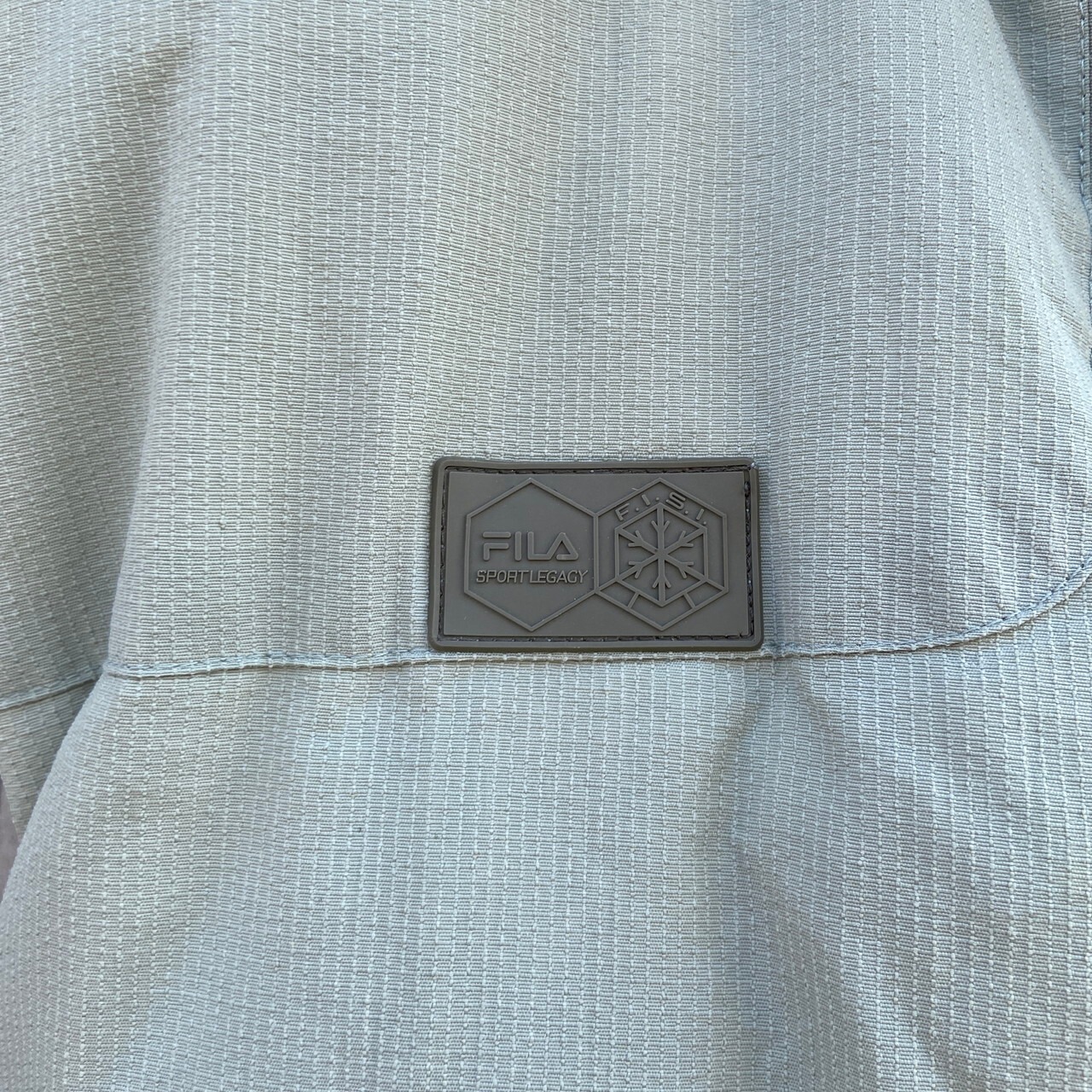 FILA フィラ F.I.S.I ダウンベスト メンズXL相当 古着 カーキグレー 