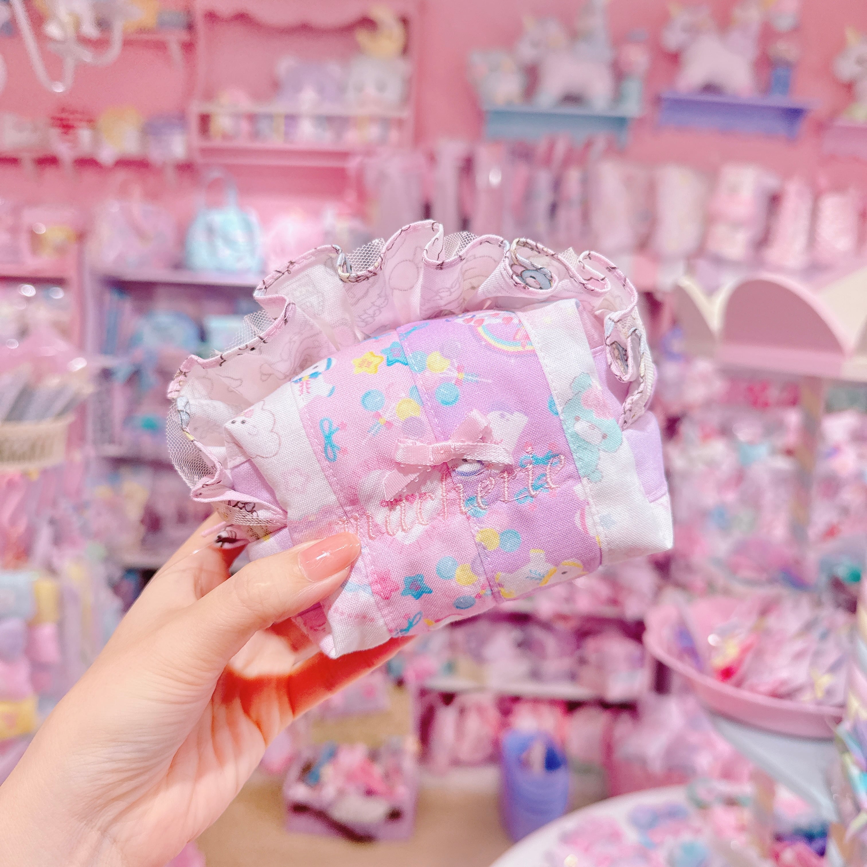 【H1】7-6ボンネットフリルミニポーチ