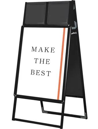 ポスターグリップスタンド看板カタログケース付(屋内用) B2両面ブラック
