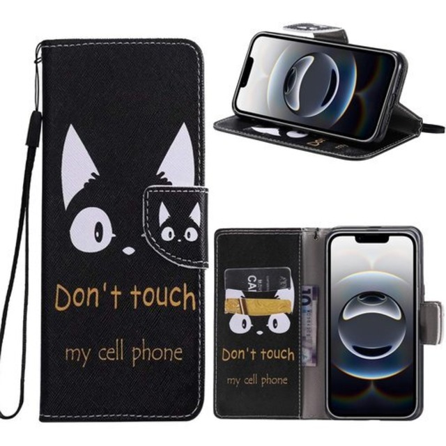 iPhone 16e 2025 ケース スマホケース 手帳型 ケース iPhone 16e 2025 カバー 猫 ストラップホール付きスタンド機能付き スマホカバー 財布型 マグネット付き シンプル カード収納 耐衝撃 PCduoduo 3126